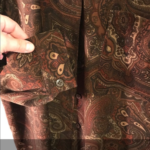 🔥BOGO🔥Leslie Fay Paisley Blouse Long Sleeve - Picture 2 of 3